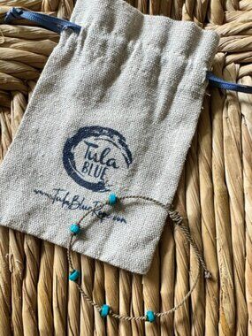 9.5" Tula Blue Turquoise Howlite 5 Stone Bracelet
